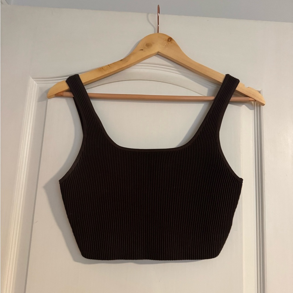 Babaton Dark Brown Ribbed Tank Top - Picture 2 of 5